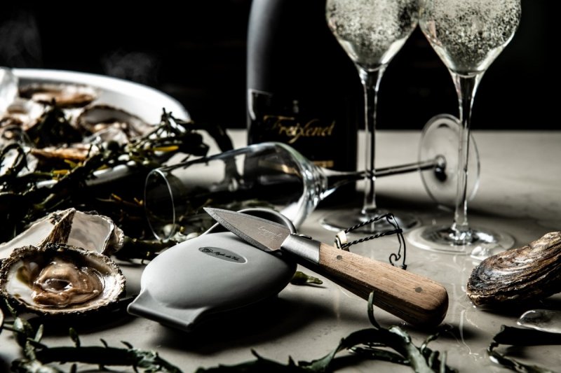 Nóż do ostryg 5,5 cm Style De Vie drewno dębowe Laguiole Eleganckie pudełko na prezent