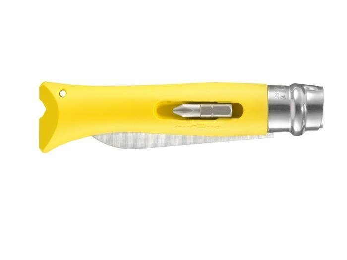 Nóż Opinel DIY Yellow 8 cm bity śrubokręt Virobloc