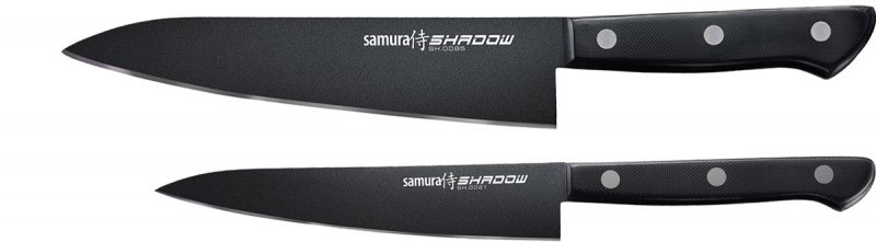 Samura Shadow Zestaw Dwóch Noży Utility i Szef – Stal AUS-8, Rękojeść ABS