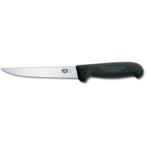 Nóż do mięsa Victorinox Fibrox - Wąskie ostrze ze stali nierdzewnej, ergonomiczna rękojeść, do krojenia mięsa - 15 cm