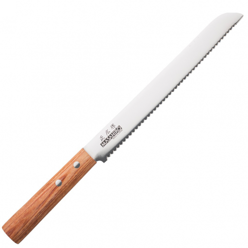 Nóż Masahiro Sankei Bread 21 cm ząbkowany brązowy MBS-26