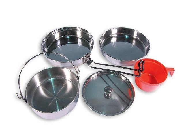 Zestaw naczyń turystycznych Mil-Tec ze stali nierdzewnej 1-osobowy