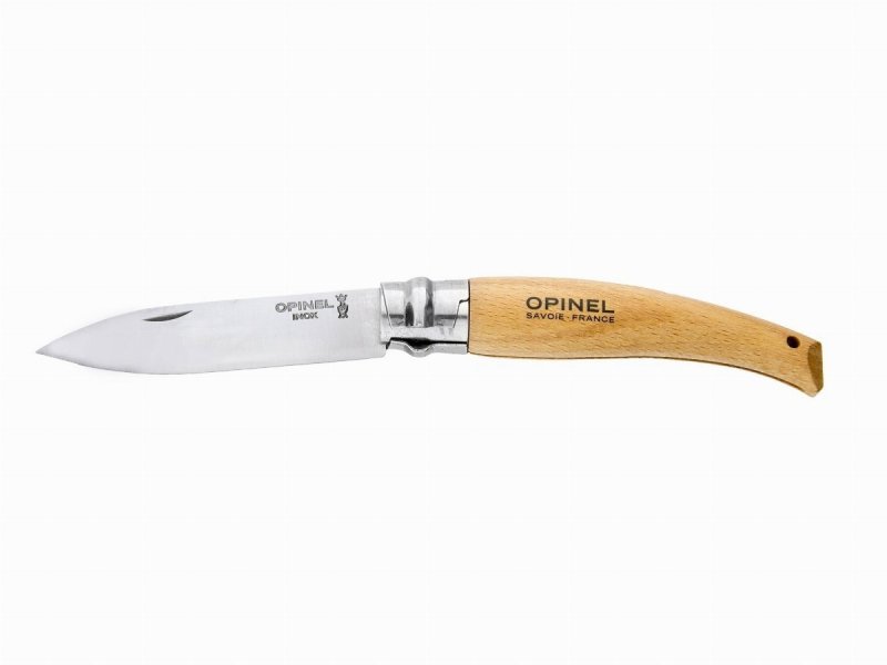 Nóż Opinel 8 Ogrodniczy - Stal nierdzewna Sandvik, blokada Virobloc, ergonomiczny uchwyt bukowy - 8,5 cm - Opinel