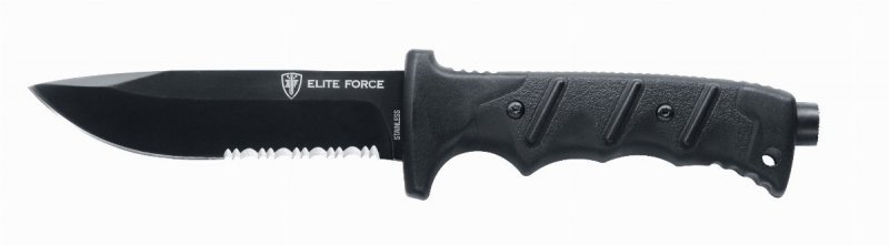 Nóż Elite Force EF 703 Kit - Stal nierdzewna 440C, rękojeść G10, do survivalu i kempingu, z pokrowcem i ostrzałką - 124 mm - Elite Force