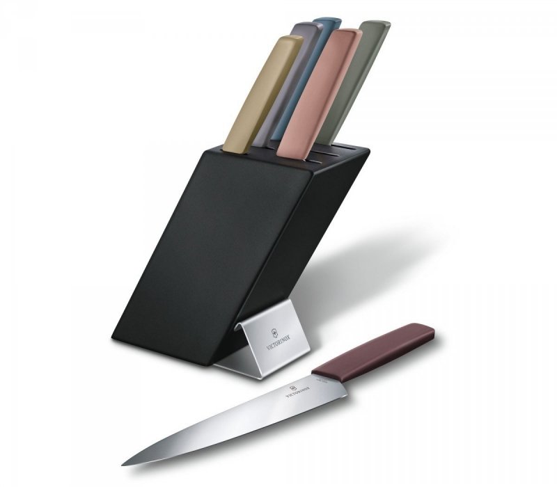  Victorinox Blok czarny na noże Swiss Modern, 6 elementów miks kolorów 6.7186.66