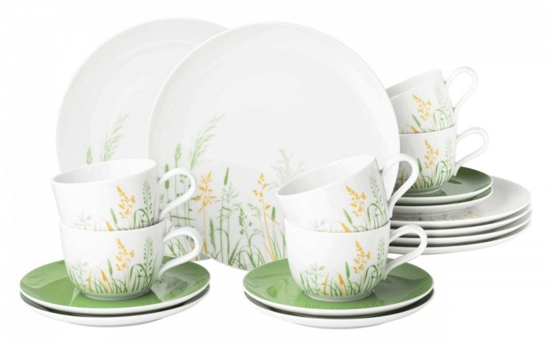 SELTMANN MEADOW GRASSES GREEN Serwis Kawowy Dla 6 Osób Meadow Grasses Green Seltman Wieden