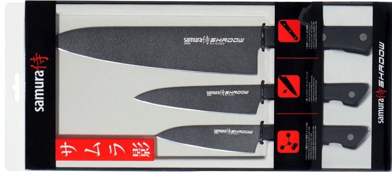 Samura Shadow zestaw 3 noży Chef paring utility