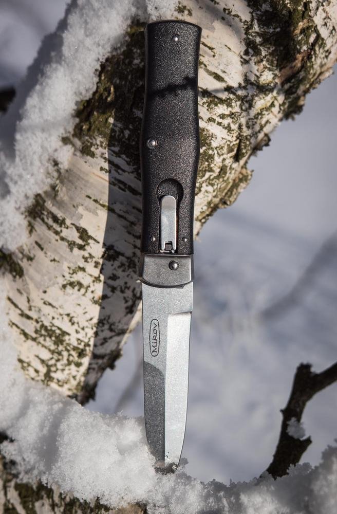 Nóż automatyczny Mikov Predator 241-BH-1 Stonewash, ostrze 9.5cm, stal N690