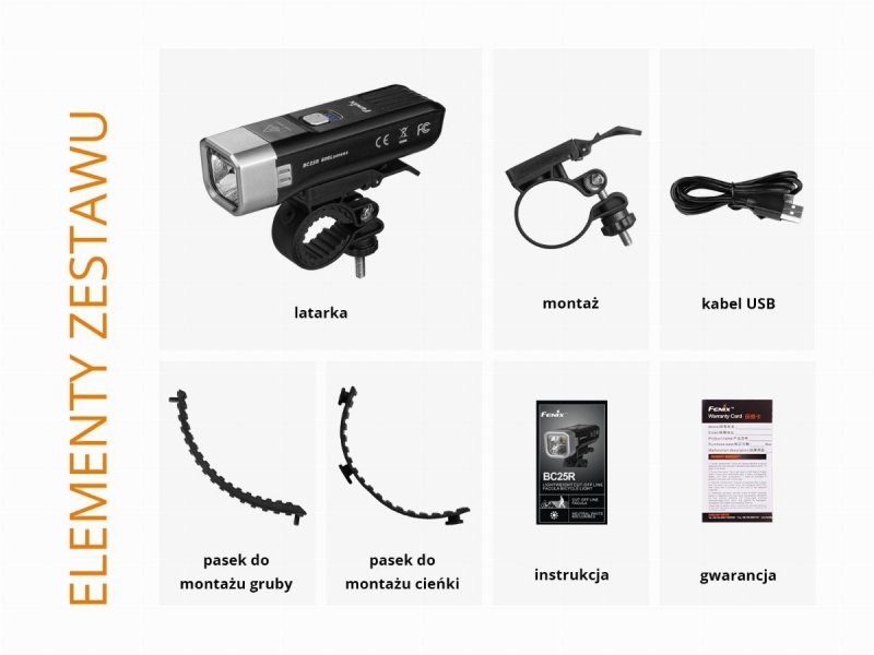 Latarka Diodowa Fenix Bc25r - Rowerowa