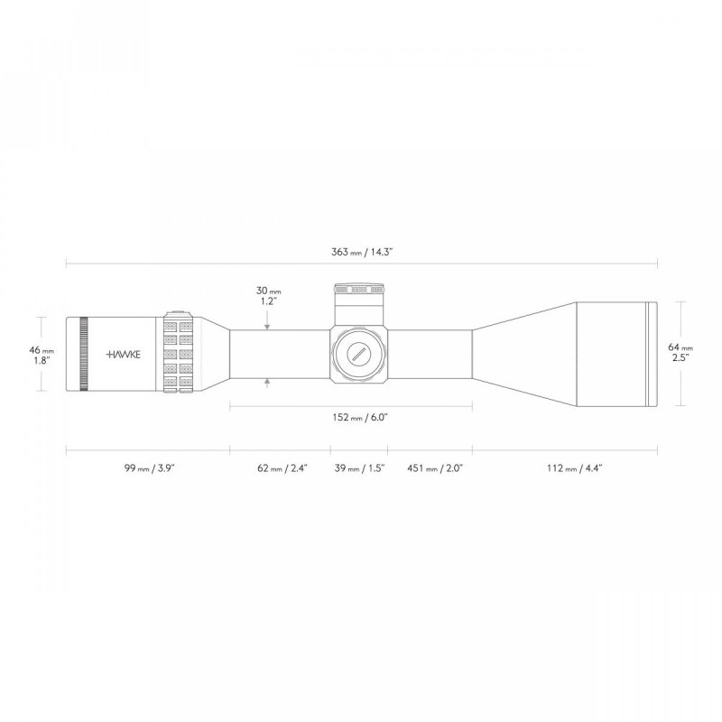 Luneta celownicza Hawke SideWinder 30 6-24x56 SF FFP Half Mil Dot