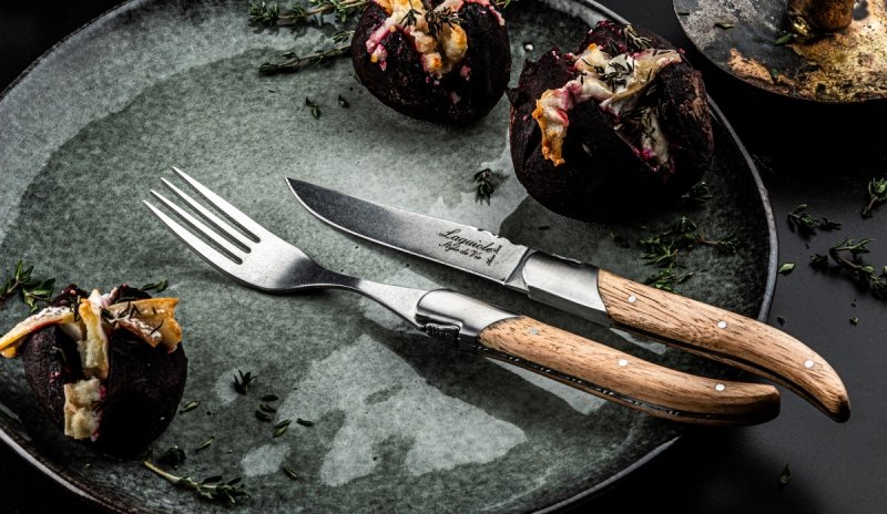 Noże Laguiole do steków Luxury Line  drewno dębowe Stonewash 6 szt.