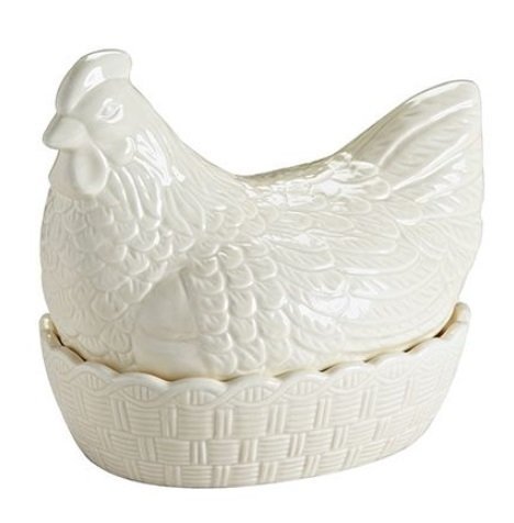 MC- Pojemnik- kura do przechowywania jaj, biała