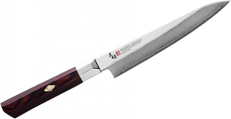 Mcusta Zanmai Supreme Hammered - Nóż uniwersalny do krojenia warzyw i owoców, 33-warstwowa stal VG-10, ergonomiczna rękojeść - 15 cm - Mcusta Zanmai