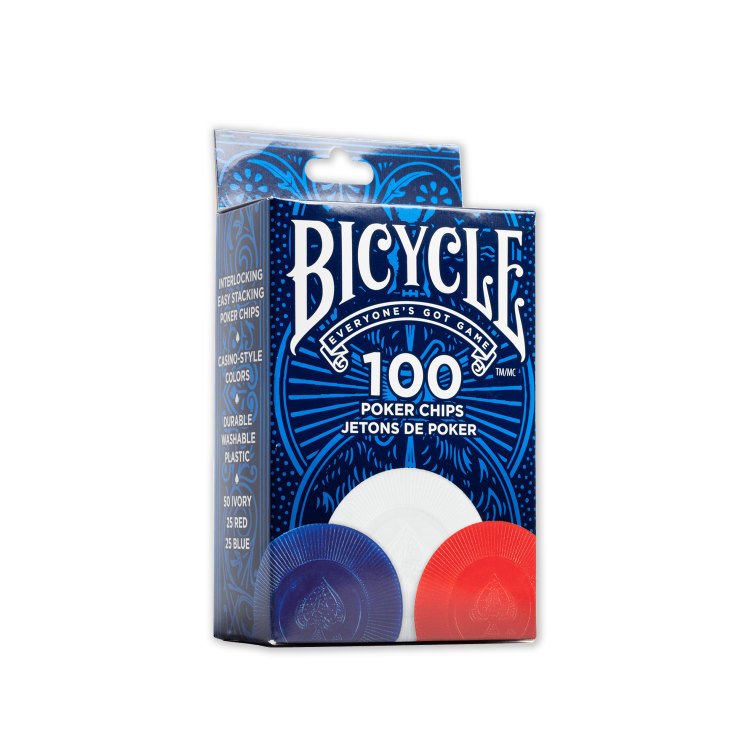 Żetony do gry w pokera Bicycle Plastic Poker Chips 100 Count 2 Gram