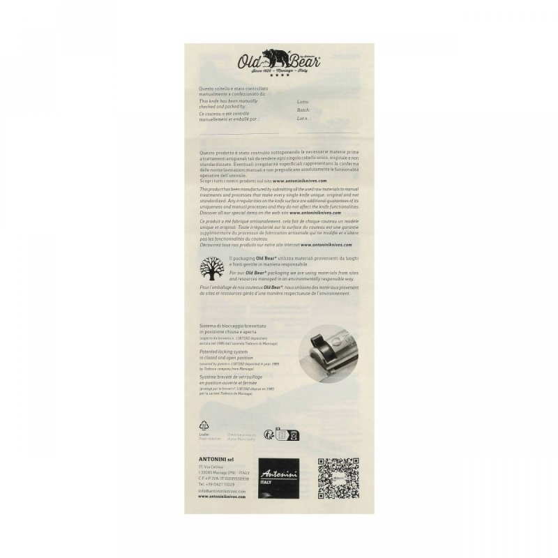 Nóż składany Antonini Old Bear Grafting - walnut