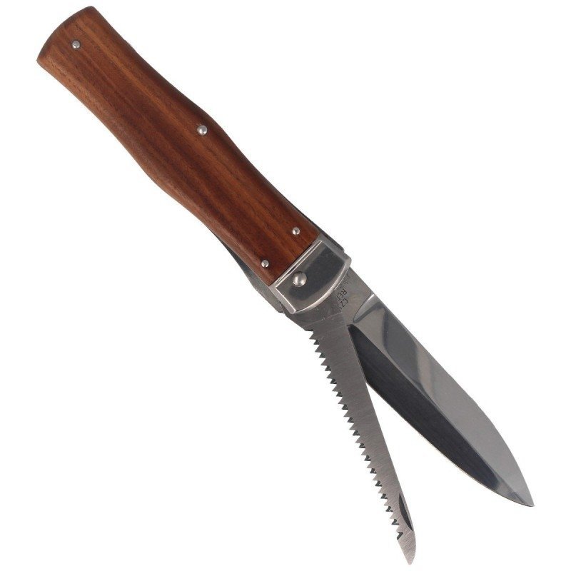 Nóż sprężynowy Mikov Predator palisander wood z piłą (241-nd-2/kp)