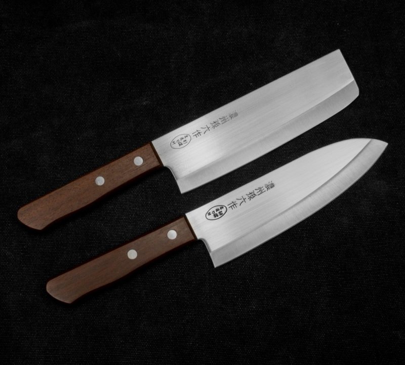 Satake Tomoko Zestaw Santoku + Nakiri, uniwersalny Zestaw do krojenia warzyw