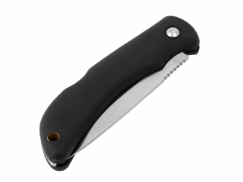 Nóż Eka Swede 10 - Składany nóż survivalowy i myśliwski, blokowane ostrze, stal nierdzewna Sandvik - 9 cm - Czarny - Eka