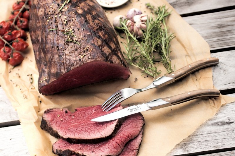 Noże Laguiole do steków Luxury Line  drewno oliwne  6 szt. Eleganckie pudełko na prezent