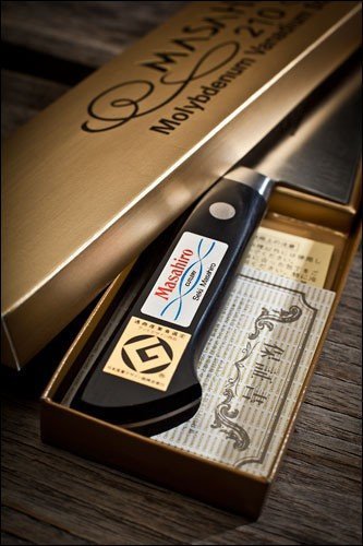 Nóż Masahiro BWH Chef 24 cm black pakkawood MBS-26 lekki