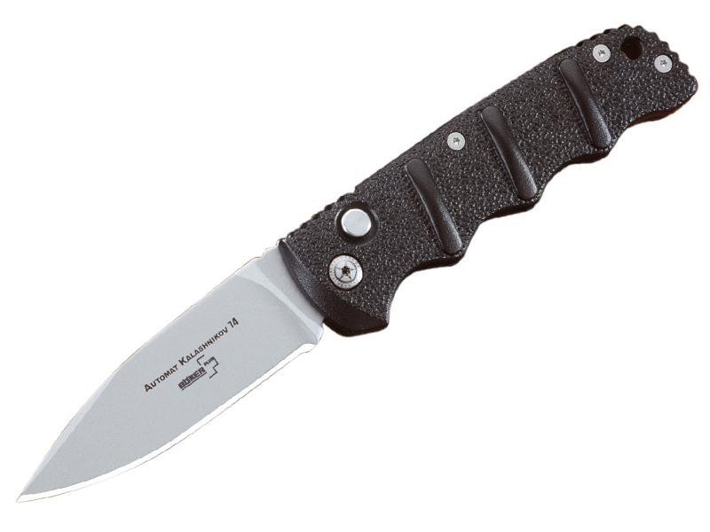 Nóż Boker Plus AKS 74 Automatik S30V - Lekki nóż składany z blokadą, stal proszkowa CPM-S30V, do codziennego użytku i survivalu - 200 mm - Boker