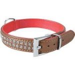 Zolux Obroża z cyrkoniami brązowa 2rzędy 40cm 