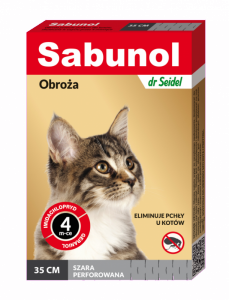 Sabunol  Obroża dla kota szara 35cm