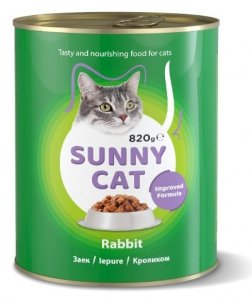 Sunny Cat puszka dla kota z królikiem 820g 