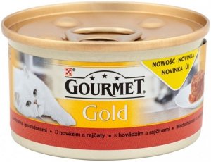 Gourmet Gold z wołowiną i pomidorami dla kota 85g