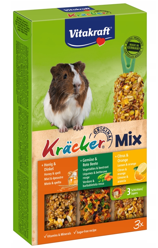 Vitakraft Kracker kolby dla świnki morskiej 3szt Miód/Warzywa/Cytryna