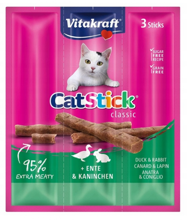 Vitakraft Cat Stick mini Kaczka Królik 3szt