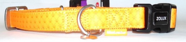 Zolux Obroża Mac Leather 20mm pomarańczowa