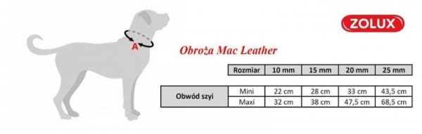 Zolux Obroża Mac Leather 25mm czarna