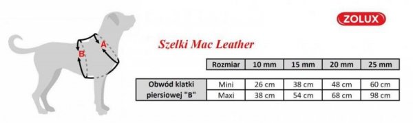 Zolux Szelki Mac Leather 15mm czarne