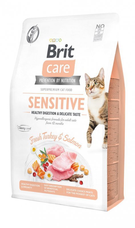 Brit Care Cat Grain Free Sensitive karma dla kotów z nadwrażliwością pokarmową z indykiem i łososiem 7kg