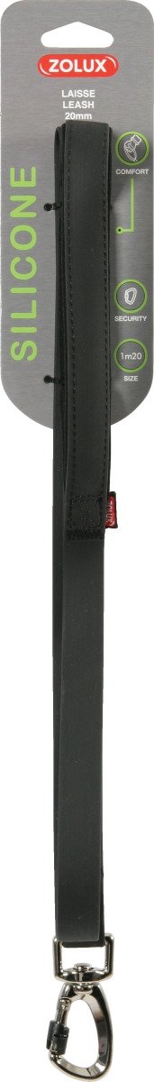 Zolux Smycz silikonowa - czarna 1,2m/20mm
