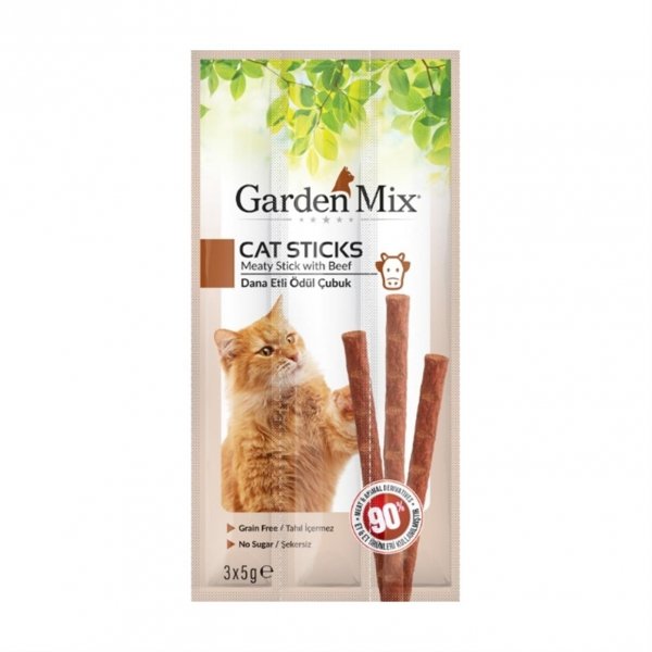 Garden Mix kabanosy dla kota wołowina 3x5g 