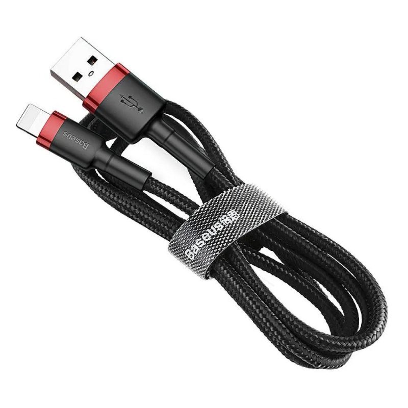 BASEUS kabel USB Cafule do iPhone Lightning 8-pin 2A 3 metry czerwono-czarny CALKLF-R91