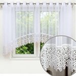 Firana woalowa Bella 300x150 cm – biała łuk z gipiurą 30 cm na przelotkach