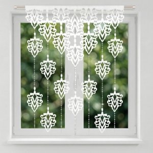 Panel dekoracyjny Flavia 110x150 – biały filc i koraliki