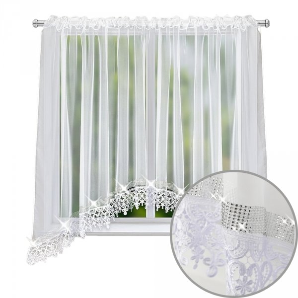 firana z ozdobna gipiurą