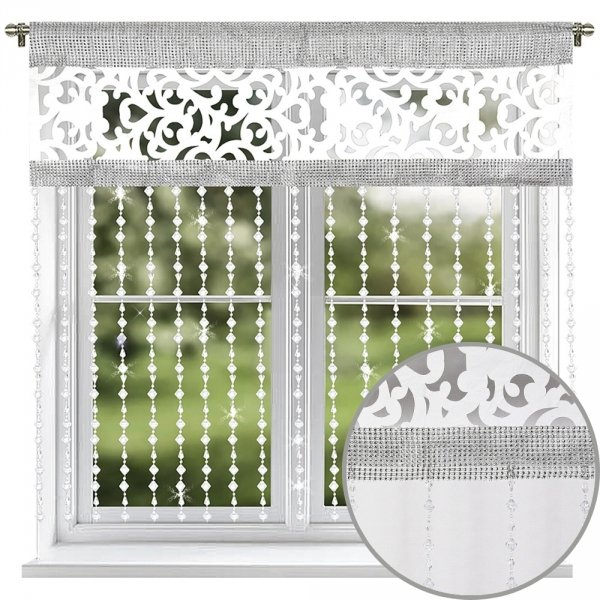 Panel dekoracyjny z cyrkoniami i koralikami 200 × 140 cm - Nelli.pl