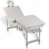 Kremowo-biały składany stół do masażu 4 strefy z aluminiową ramą