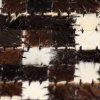 Patchworkowy dywan ze skóry bydlęcej, 120x170 cm, czarno-biały
