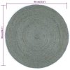 Ręcznie wykonany dywan z juty, okrągły, 90 cm, oliwkowozielony