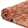Ręcznie wykonany dywan, juta, czerwony i naturalny, 120x180 cm