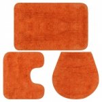 3-częściowy zestaw mat łazienkowych, tkanina, pomarańcz