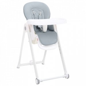 Wysokie krzesełko dla dziecka, jasnoszare, aluminiowe