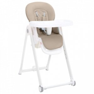 Wysokie krzesełko dla dziecka, beżowe, aluminiowe
