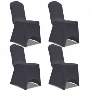 Elastyczne pokrowce na krzesła antracytowe 4 szt.